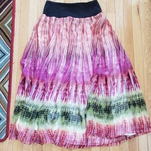 Jones New York Maxi Skirt M Peasant Fairy Colorful Artsy Boho Hippie Flowy Long